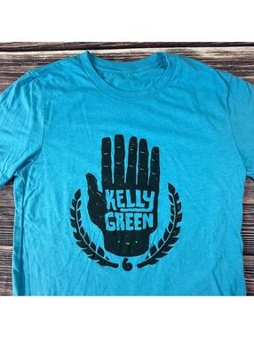 The Texas KGB Kelly Green Band Austin Americana T-Shirt Sky Blue Sz S Merch
